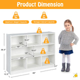 KOTEK 8-Cubby Wooden Kids Bookshelf - Versatile Toy Storage Organizer for Nursery, Playroom, and Classroom KOTEK