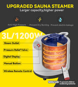 Portable Sauna Box for Home, Personal Steam Nurecover Saunas Tent at Home Use, 𝟏𝟐𝟎𝟎𝐖 𝟑𝐋 Steamer, Pentagon Design with Higher Temperature & Lager Space 2.9’ x 3.9’ x 5.9’, Black Tehanld