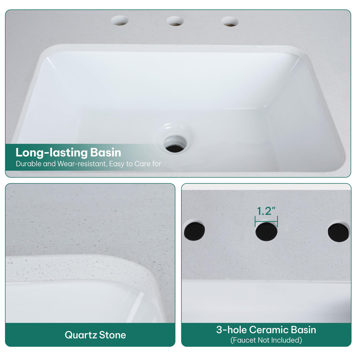 YITAHOME 48 Inch Floating Vanity with 3 Drawers, Wall Mounted Bathroom Vanity with White Quartz Countertop & Oak Veneer, Big Space Storage for Modern Bathroom, Walnut YITAHOME