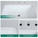 YITAHOME 48 Inch Floating Vanity with 3 Drawers, Wall Mounted Bathroom Vanity with White Quartz Countertop & Oak Veneer, Big Space Storage for Modern Bathroom, Walnut YITAHOME