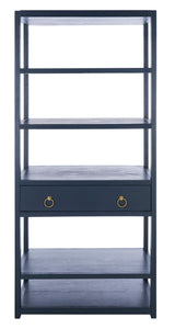 Safavieh Home Collection Johni Navy and Gold 5-Shelf Storage Etagere SAFAVIEH