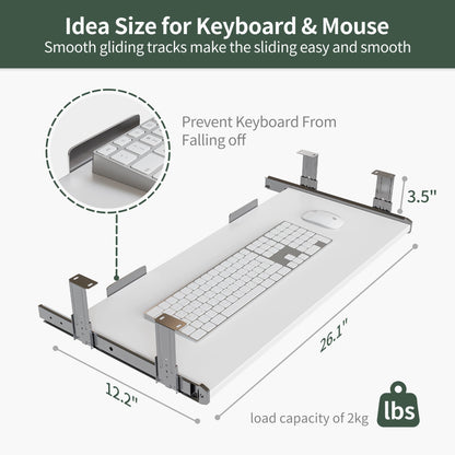 FEZIBO Standing Desk with Drawers, Adjustable Height Desk with Keyboard Tray, Stand Up Desk with Storage Shelf, 55 x 24 Inchs, White Top - WoodArtSupply