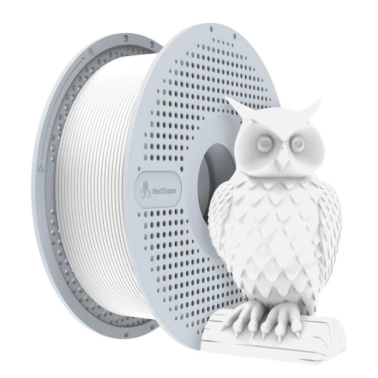 NextShapes Standard PLA 1.75mm with Reusable Spool Set, Detachable & Easy to Use, Neatly Wound & High Speed 3D Printing Filament for Most FDM 3D Printers (White, 1000g) NextShapes