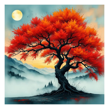 SJUTOUCI Tree Diamond Painting Kits for Adults, Diamond Art Kits for Beginners, 5D DIY Full Drill Gem Craft Art for Home Decor Gift 12x12 inch, Fall SJUTOUCI