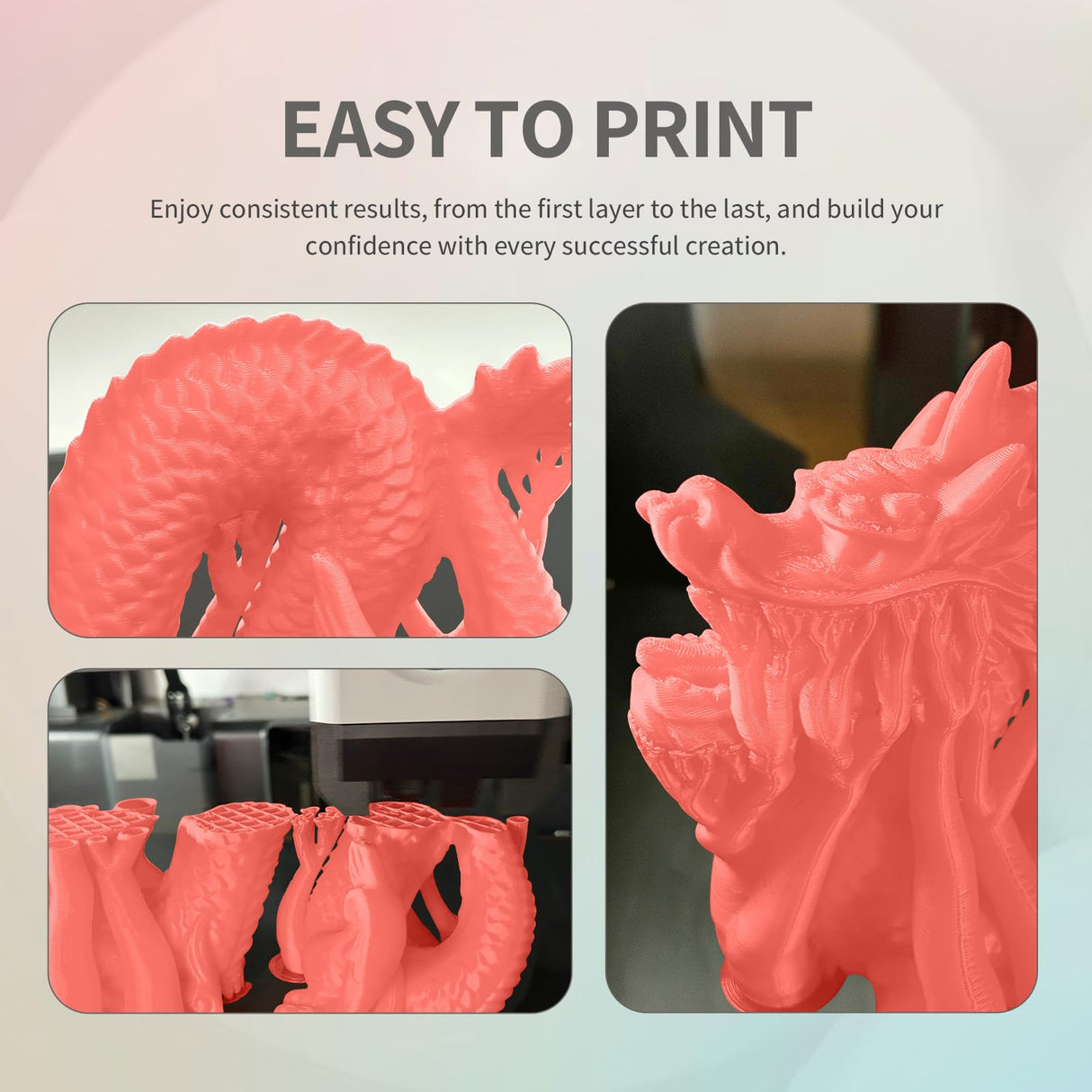 OVERTURE Glow PLA Filament 1.75mm 3D Printer Filament, 1kg Spool (2.2lbs), Dimensional Accuracy +/- 0.02 mm, Fit Most FDM Printer (Glow Red) OVERTURE