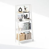 Furinno Ladder Display Shelf, 5-Tier Ladder Shelf, Ladder Bookshelf, Display Storage Shelves, 13 x 23.6 x 53.5, for Living Room, Home Office, White Furinno