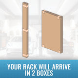 MonsterRax Overhead Garage Storage Rack 2x8, Ceiling Mounted Shelving, Adjustable Hanging Organizer, Heavy Duty Steel, 350 Pound Capacity, Color: Hammertone, Adjusts 24-45" from Ceiling MonsterRAX Storage Solutions