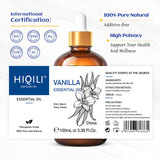 HIQILI Vanilla Essential Oil, Undiluted Natural Strong Fragrance Add in Skin Perfume, Unscented Lotion, Candle Soap Making Scent, Relax at Home with Diffuse Warm Sweet Aroma -100ML HIQILI