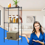 Storage Shelves 3 Shelf Wire Shelving Adjustable Metal Shelving 1000 LBS Pantry Shelves Sturdy Steel Wire Shelf for Kitchen Pantry Garage Warehouse (Black) Generic