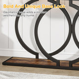 Tribesigns Industrial Console Table, 55 inch Wood Entryway Table Narrow Long Sofa Table, Rustic Accent Table for Living Room, Entrance Table Geometric Metal Frame, Rustic Brown Tribesigns