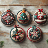 DIY Christmas Felt Patch Kit, Felt Christmas Ornaments, Craft Set with Pre-Cut Felts Sheets, Holiday Craft Kit for Family Fun, Beginner-Friendly, Handmade Xmas Decorations for Tree & Home (#A) DABATO