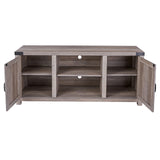 ROCKPOINT 58inch Barn Door TV Stand Entertaiment Media Console Center Industrial Style , Grey Wash ROCKPOINT