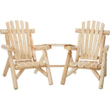 Lakeland Mills CFU329 Cedar Log Vista Tete Outdoor Chairs, Natural Lakeland Mills