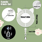 WindMage 4Pack 8 inch Sublimation Wind Spinner Blanks 3D Aluminum Metal Wind Sculpture Kinetic Spinners for Yard and Garden Indoor Art Ornaments Hanging Decoration (Cat) WindMage