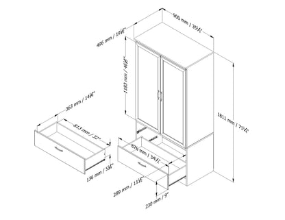 South Shore Acapella Wardrobe Armoire, Pure White - WoodArtSupply