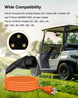 Charging Power Cord Fits for Evolution ICON EV Golf Carts, 120V 3 pin Golf Cart Charge Cable Assembly Replace 2.04.0620 ST-031016-PT NXQWLL