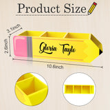 Zhamate Personalized Pencil Holder, Teacher Appreciation Gifts Teacher Name Pencil Holder Wooden Pencil Shape, Teachers' Day Birthday Supplies for Women Men Desk Sign Classroom School Office Decor Zhamate