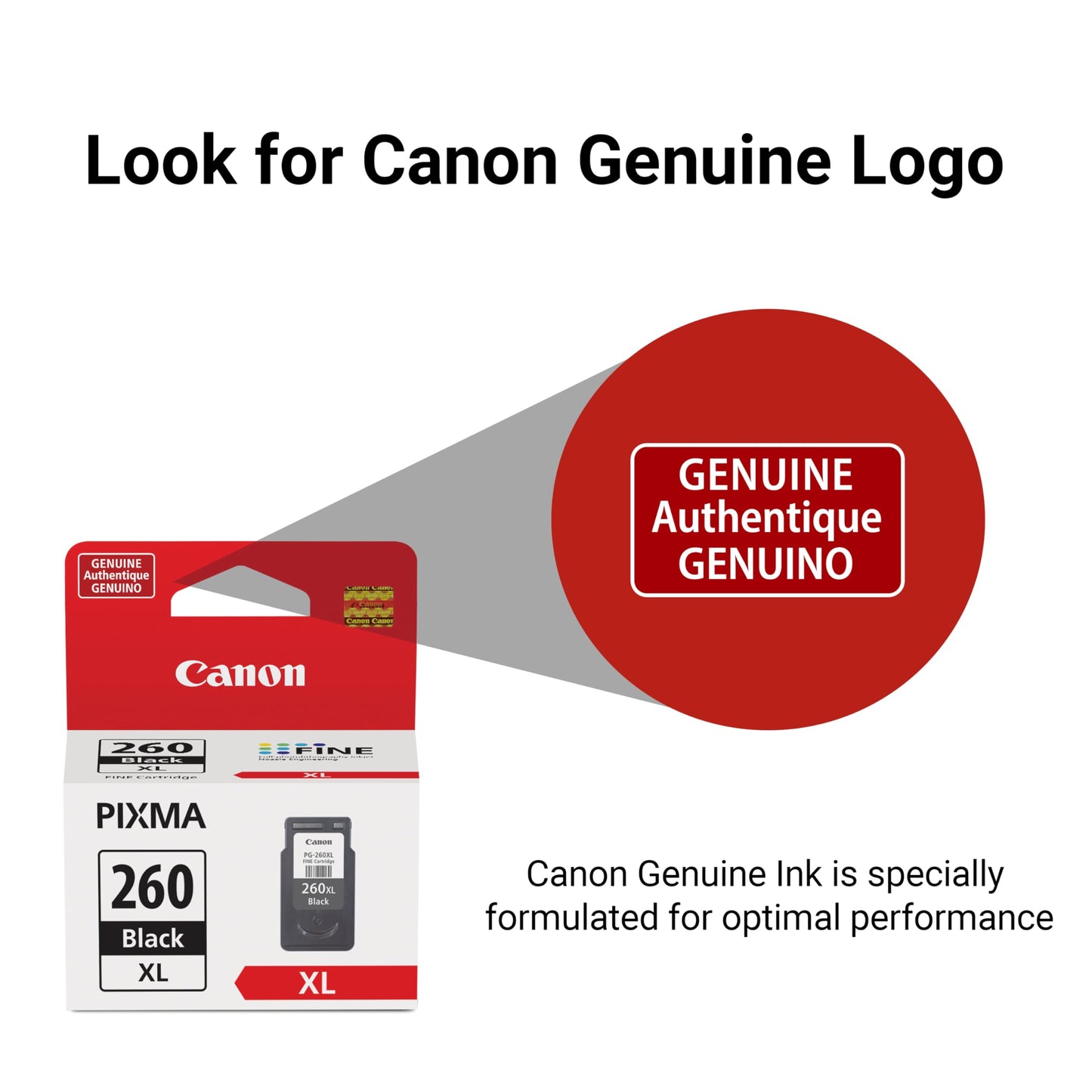 Canon PG-260 XL Genuine Black Ink Cartridge, Compatible with TS5320/6420/6420a,TR7020/7020a