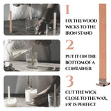 50PCS Wicks Wooden Set for Candles – 25PCS Candle Wicks with 25PCS Metal Base for Candlescience DIY Supplies YARRD