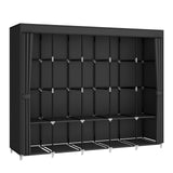 MOGELAFOO 83 Inch Wide Portable Closet Wardrobe, Clothes Storage Rack Organizer with Cover, 5 Clothes Hanging Rods and 10 Storage Shelves, Black MOGELAFOO