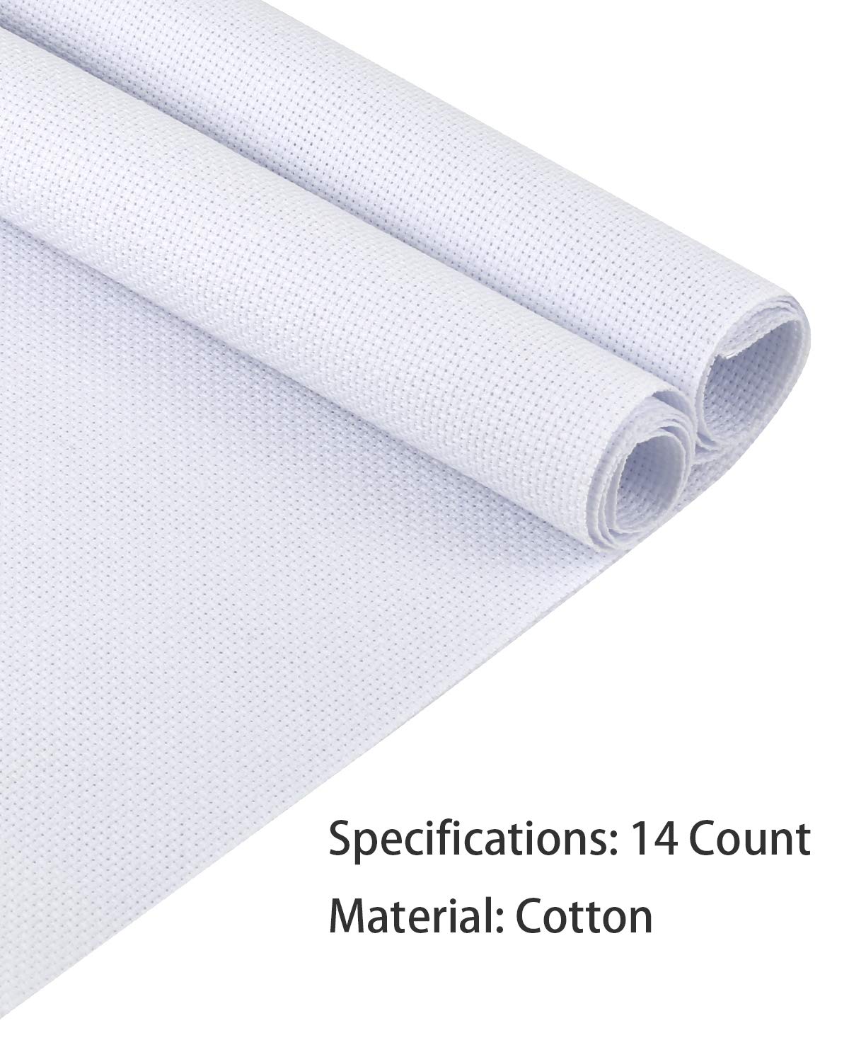 Pllieay 2 Pieces 14 Count Big Size White Aida Cross Stitch Fabric, Classic Reserve Aida Cloth, 19.6 x 21.6 Inch Pllieay