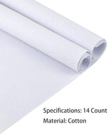 Pllieay 2 Pieces 14 Count Big Size White Aida Cross Stitch Fabric, Classic Reserve Aida Cloth, 19.6 x 21.6 Inch Pllieay