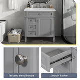 Virubi 30" Bathroom Vanity with Single Sink Combo, Modern Undermount Bathroom Sink Cabinet with 2 Drawers and a Tip-Out Drawer, Freestanding Bathroom Vanities, Soft Closing, Solid Wood Frame Virubi