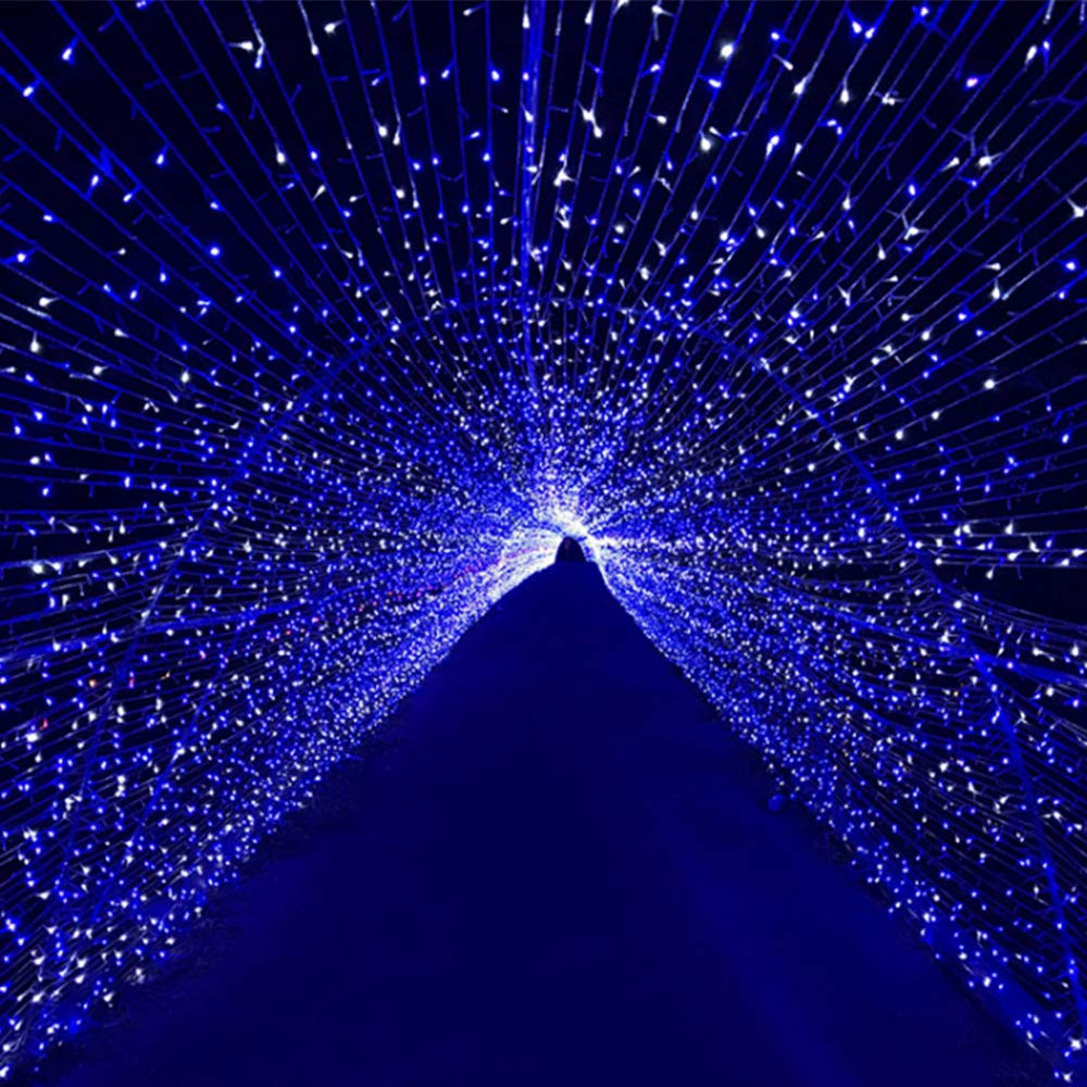 MYGOTO led String Lights 500LED 165ft Indoor/Outdoor Fairy String Lights 30V 8 Modes Christmas Lights for Home, Christmas Tree, Wedding Party, Room,Wall Decoration, Indoor&Outdoor(Blue+White) MYGOTO