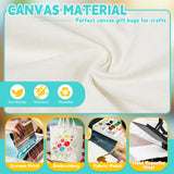 Amylove 24 Pcs Mini Tote Bag Sublimation Blank Canvas Tote Bags Reusable Grocery Bags DIY Sack Goody Bag for Christmas Party Event Bag(8 x 10 x 4 Inch,Natural Color) Amylove