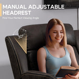 Zero Gravity Power Reclining Loveseat Sofa with Adjustable Headrests, Power Loveseat Recliner with Console, Electric 2-Seater Recliner Couch for Living Room (Foil Fabric, Charcoal Grey) CALIVIA