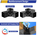 Heavy Alloy Steel Pergola Kit with 3-Way Pergola Brackets for 6"x 6" (Actual 5.5" X 5.5") Lumber，DIY Pergola Brackets Suitable for Pergolas，Gardens，and Metal Gazebo Kits - Includes Screws JEXALINE