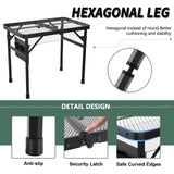Folding Table, 2x1.3 FT Camping Table with Mesh Desktop,Folding Grill Table with Mesh Bag,Portable Outdoor Table for Picnic,Camping,BBQ,Beach(Black) WildFinder