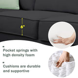 Merax Modern Large U-Shape Sectional Sofa, 7 Seat Fabric Sectional Sofa Set with Movable Ottoman, L Shape Sectional Sofa Corner Couch with 3 Pillows for Living Room Apartment,Office Merax