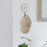 dwellington Decorative Wall Mounted Flower Hooks, White Distressed Wood Hanging Hooks, Farmhouse Boho Coat Rack Hooks for Hanging Things, Towels, Purse dwellington