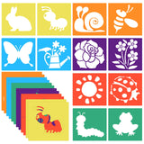 Aiyorse 12 Pieces Drawing Stencils for Kids, 8 Inch Sidewalk Chalk Stencils Painting Outside Large Reusable Drawing Stencil Washable Garden Themed Primary Shape Template for Kids Toddlers Preschool Aiyorse