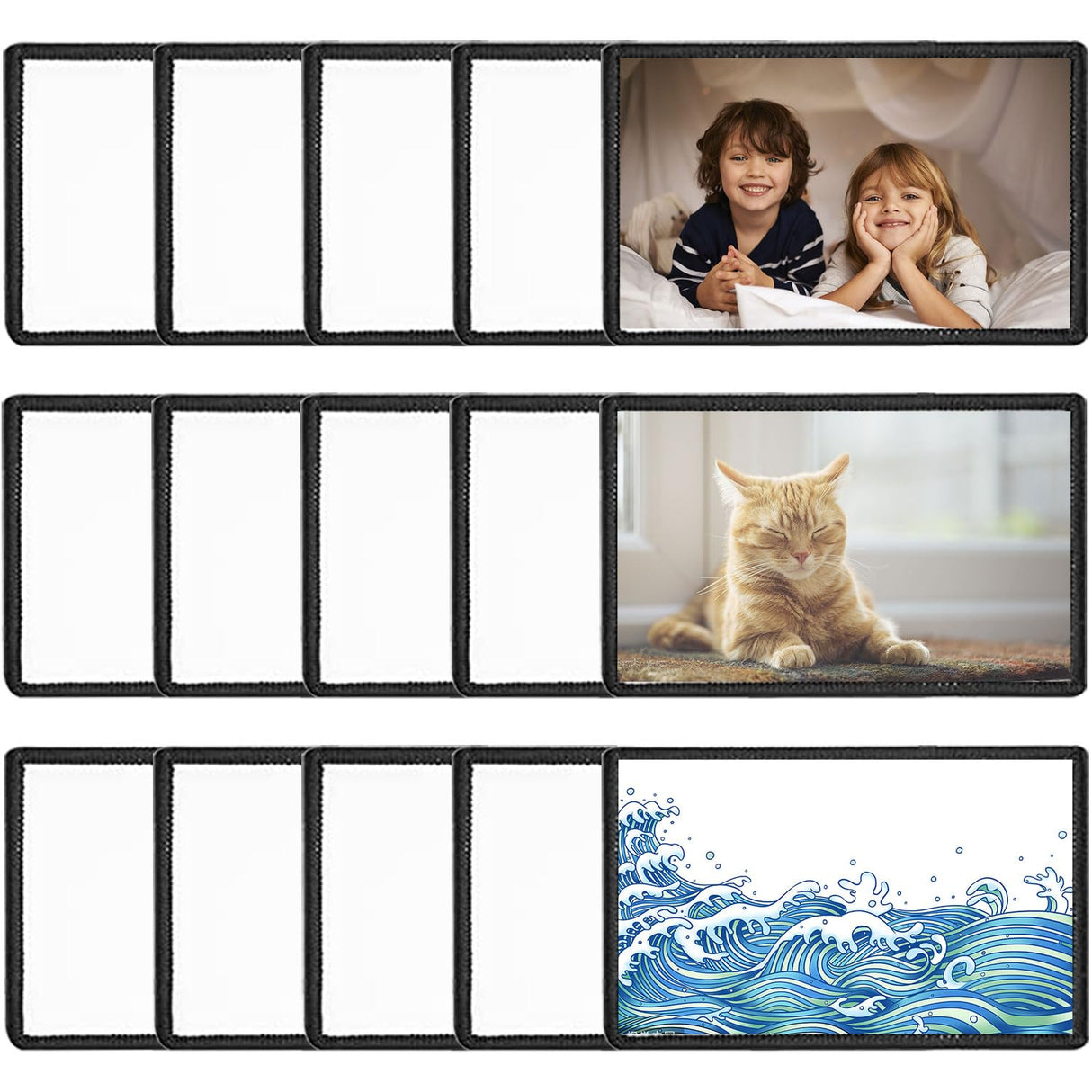 15 Pieces Blank Sublimation Patches Fabric Iron-on Patch Repair Patches Decorative Patches for DIY Crafts, Hats Clothes Uniforms Shoes Bags Backpacks (Rectangle) BOYIVI