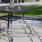 Anmutig 5 Piece Outdoor Patio Dining Set, 4 Swivel Rocking Patio Chairs & Square Dining Table Outdoor Furniture for Backyard Bistro Garden Poolside Brown Anmutig