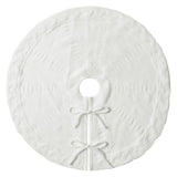 Mini White Tree Skirt,21 Inches Knitted Christmas Tree Skirt,Christmas Tree Decorations, Farmhouse Christmas Decor Xmas Holiday Home Party Decorations TWSANTAMAS