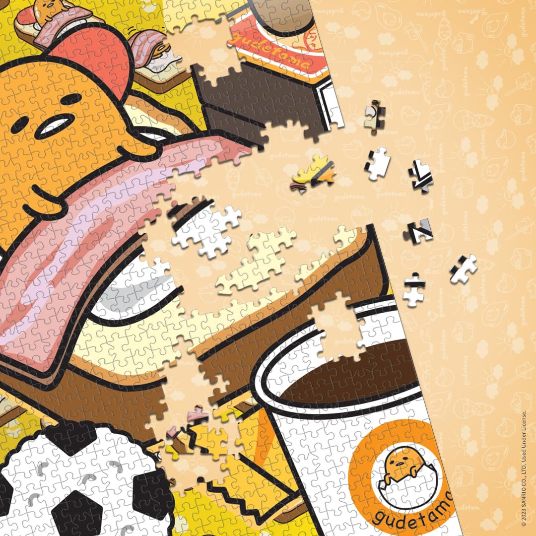Gudetama “Work from Bed” 1000 Piece Jigsaw Puzzle | Collectible Anime Puzzle Artwork Featuring Sanrio’s Gudetama | Officially-Licensed Gudetama Puzzle & Merchandise USAOPOLY