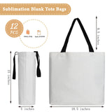 Towsnails 24 Pcs Sublimation Tote Bags Blanks Canvas Polyester Tote Bag for Sublimation Printing - DIY Crafting, Gift, Decorating, and Personalizing Grocery Bags, White Towsnails