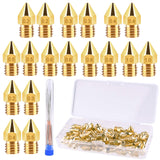 TUPARKA 70Pcs 3D Printer Nozzle Kit MK8 Extruder Nozzles Brass Print Head 0.2mm, 0.3mm, 0.4mm, 0.5mm, 0.6mm, 0.8mm, 1.0mm with Storage Box Compatible with 3D Printer Makerbot Creality CR-10 Ender 3 5 TUPARKA