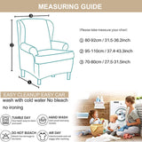 Eco-Ancheng Wingback Chair Slipcover 2 Piece Wingback Chair Cover Spandex Wing Chair Slipcovers Wingback Armchair Covers with Elastic Bottom for Living Room Wingback Chair Eco-Ancheng