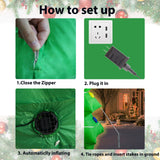 4 Ft Inflatable Christmas Tree with LED Lights Christmas Blow Up Yard Decoration Light Up Tree for Holiday Garden Lawn Outdoor Decor OceanWings