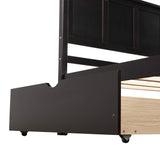 Harper & Bright Designs Twin Bed with Storage Drawers, Solid Wood Platform Bed Frame with Headboard - Espresso Harper & Bright Designs
