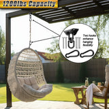 Hammock Hanging Kit, Hanging Chair Hardware 360° Swivel 1200 lb Capacity, Porch Swing Mounting Hardware, Hammock Chair Hanging Kit for Boxing Bag, Tree Gym (Black) Gelury