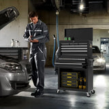 On Shine 8 Drawer Rolling Tool Chest, Large Capacity Rolling Tool Box With Wheels, Locking Mechanical Tool Chest, Portable Tool Box with Sliding Drawers,Metal Tool box for Garage Workshop (Black) On Shine