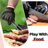 200 Pcs Disposable BBQ Gloves Nitrile Gloves with 4 Pairs Cotton Liners Grilling Gloves for Barbecue Smoking Meat Cooking(X-Large,Black, White) Janmercy