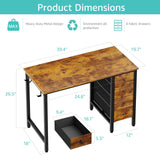 Lufeiya 40 inch Computer Desk with 4 Drawers, Kids Student Small Desks for Home Office Small Space, Work PC Desk Table for Bedroom, Rustic Brown Lufeiya