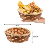 Nicunom 12 Pack Round Gift Baskets, Bamboo Small Bread & Fruit Baskets, 7" Woven Bread Roll Baskets, Food Serving Baskets, Food Storage Basket for Kitchen Restaurant Display Decor Nicunom