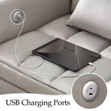 POYISOU Modern 3 in 1 Convertible Sleeper Sofa Couch Bed with USB, Adjustable Backrest Velvet Pull Out Sofa Bed, Loveseat Sleeper Couch, Couches for Living Room, Bedroom, Apartment, Light Grey POYISOU